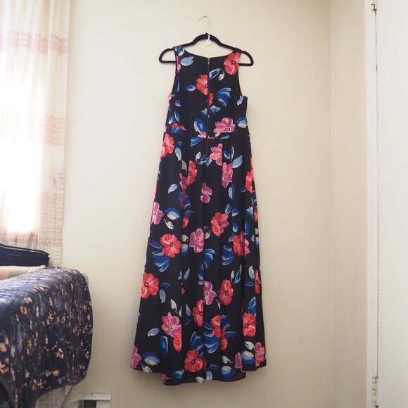 Torrid Black Floral Print Georgette High Neck Sleeveless Maxi Dress sz 10 - Picture 9 of 10